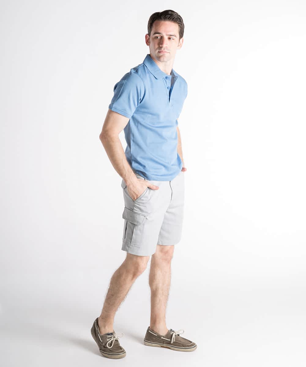 Jason Sanded Cotton Cargo Shorts For Short Men - Cloud Gray - FORtheFIT.com