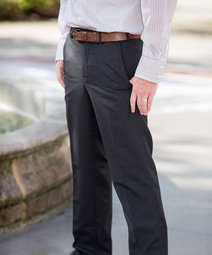 Dylan Washable Wool Self-Sizer Dress Pants For Short Men - Charcoal ...